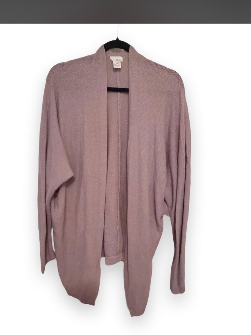 Soft Open-Front  Textured Taupe Cardigan Sweater
